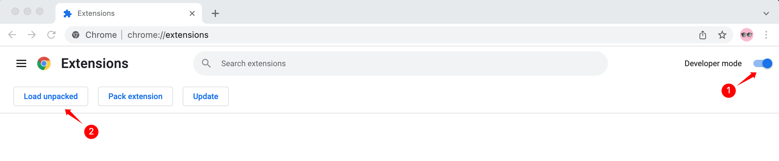 Proff Extractor chrome extension load unpacked
